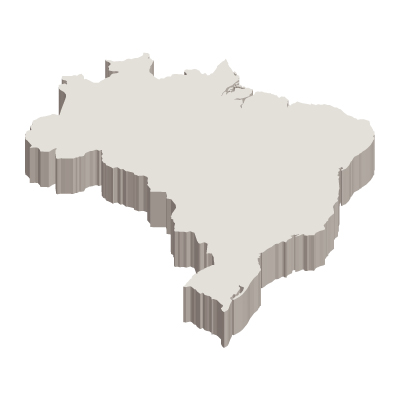 ブラジル連邦共和国無料フリーイラスト｜無地・立体(白)